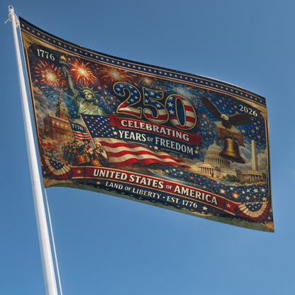 USA 250th Anniversary American Flag, America 250 Patriotic Home Decor