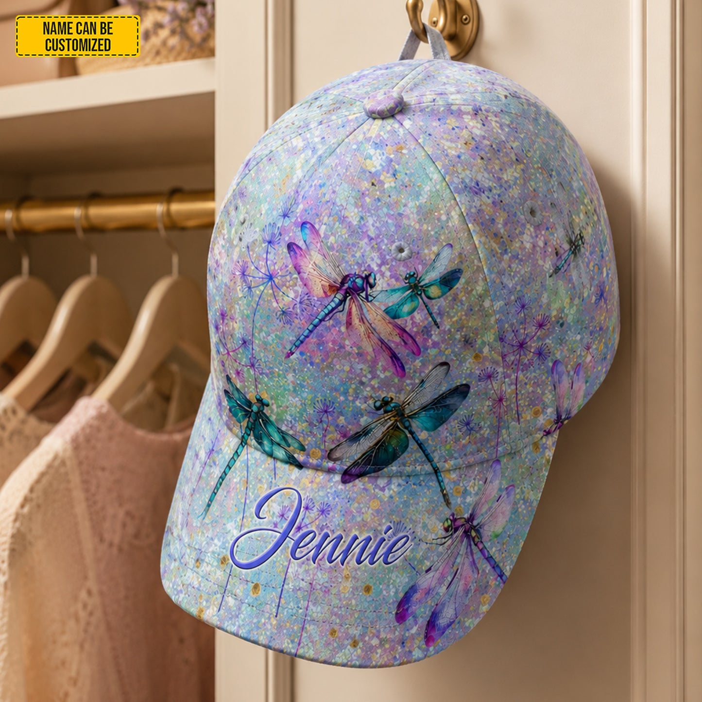 Personalized Colorful Dragonflies Classic Cap