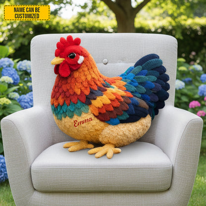 Personalized Cozy Chicken Farmhouse Shaped Pillow