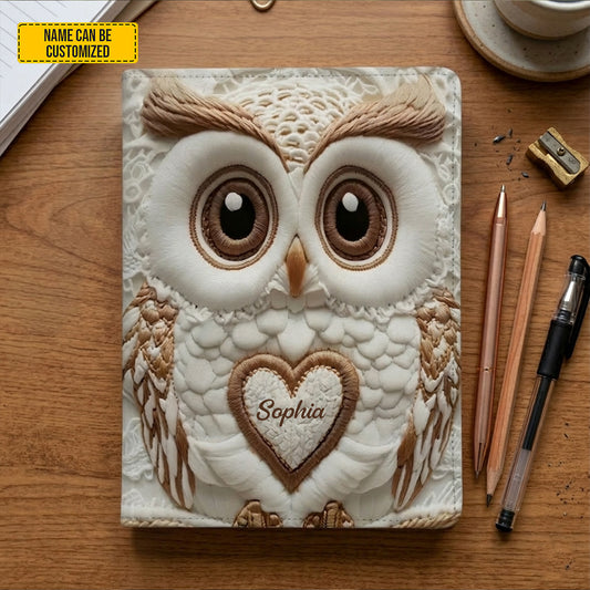 Personalized Beautiful Owl Leather Journal