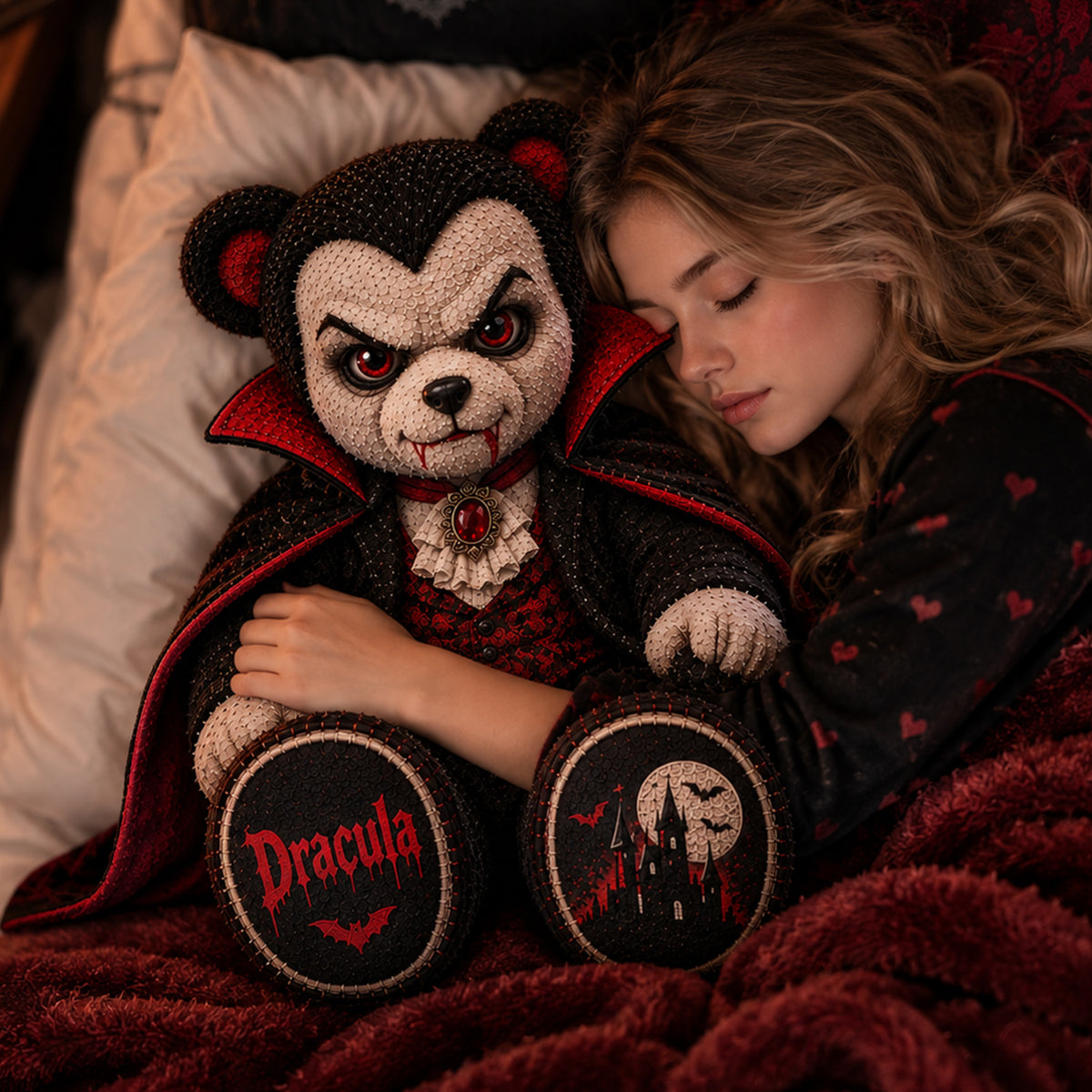 Dracula Vampire Gothic Custom Shape Pillow  – Spooky Halloween Pillow