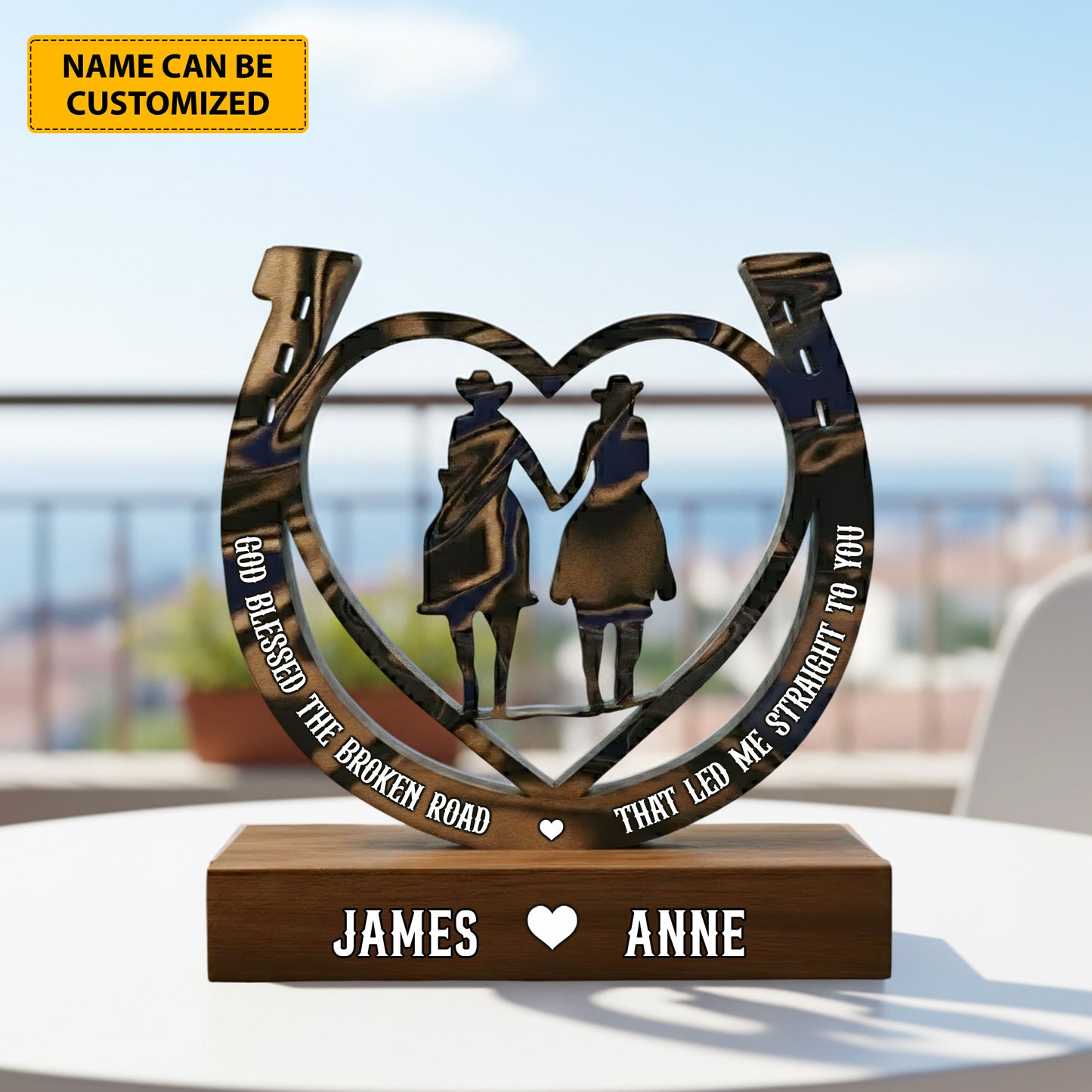 Love Horse - Personalized Horse Couple Acrylic Plaque