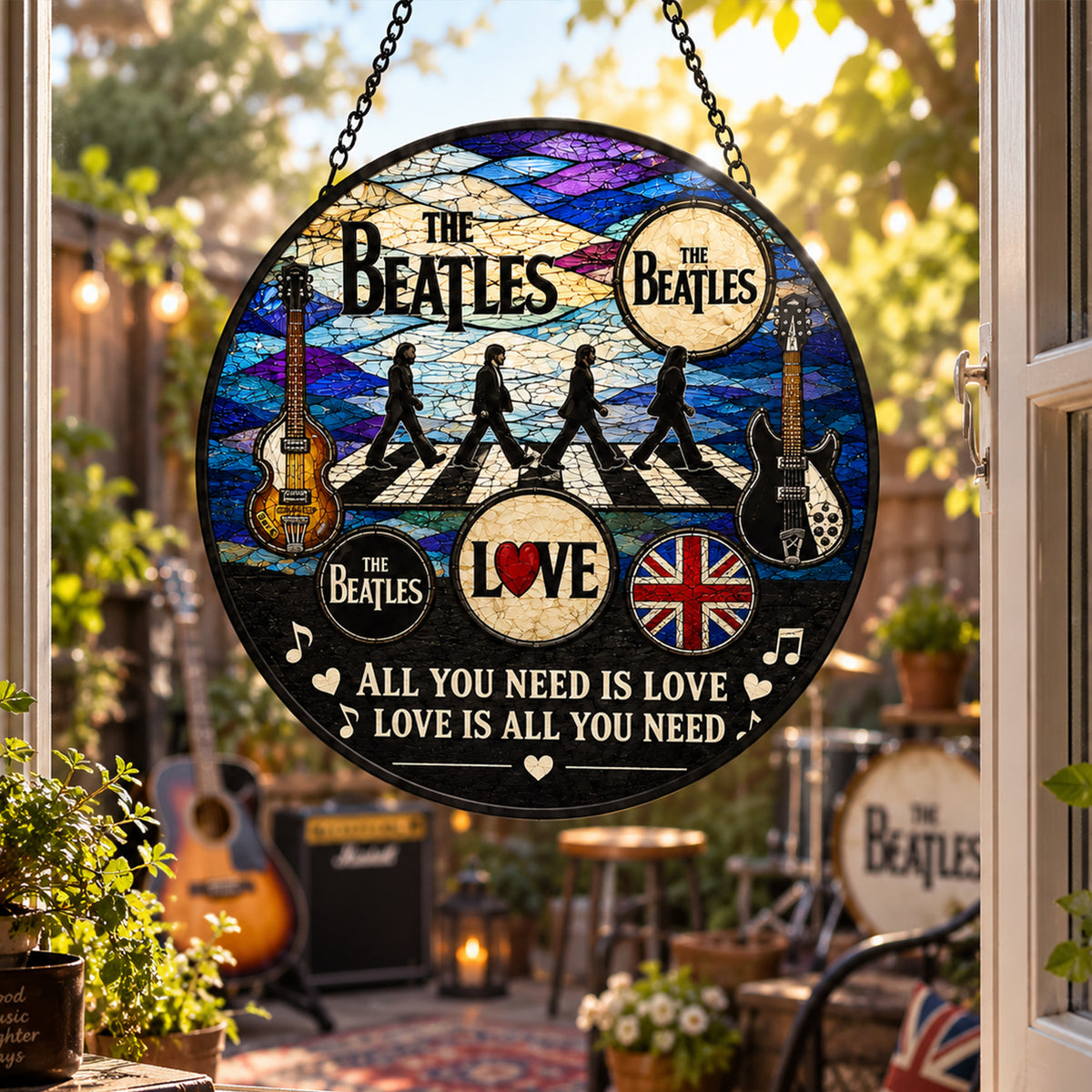 The Beatles Abbey Road Stained Glass Suncatcher