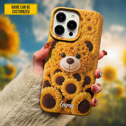 Personalized Sunflower Bear Phone Case