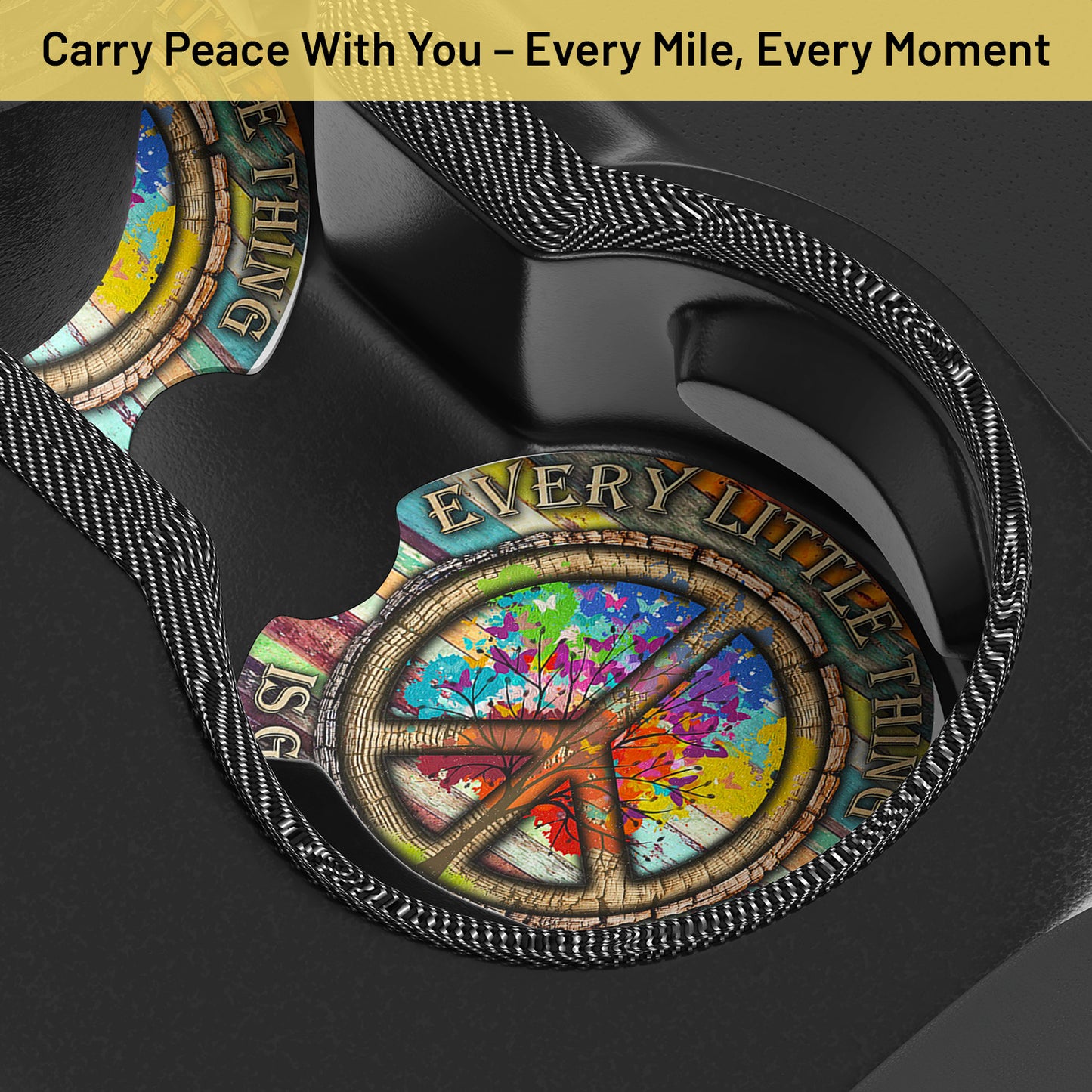 Hippie Every Little Thing is Gonna Be Alright Car Coaster