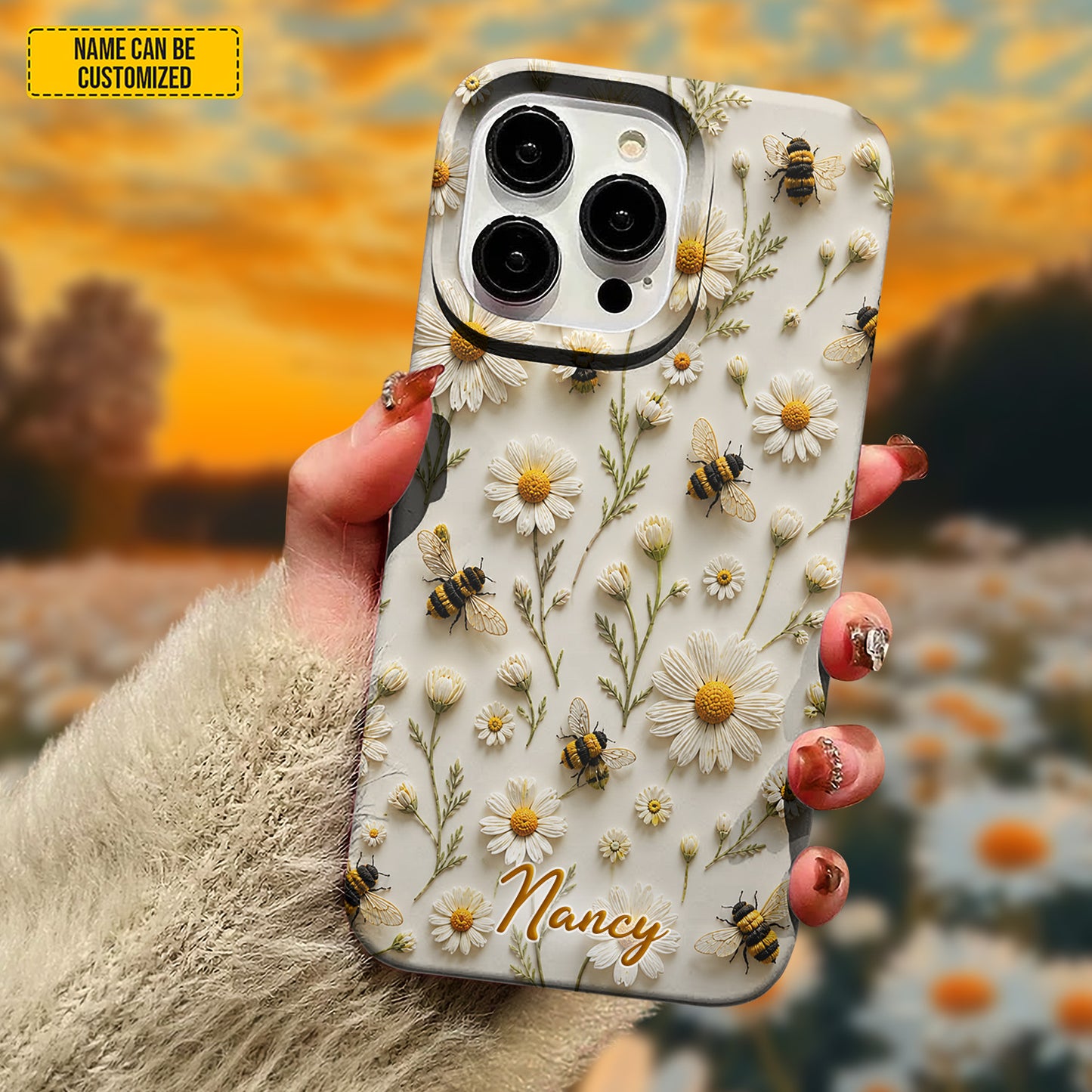 Daisy Bee Bloom – Personalized Phone Case