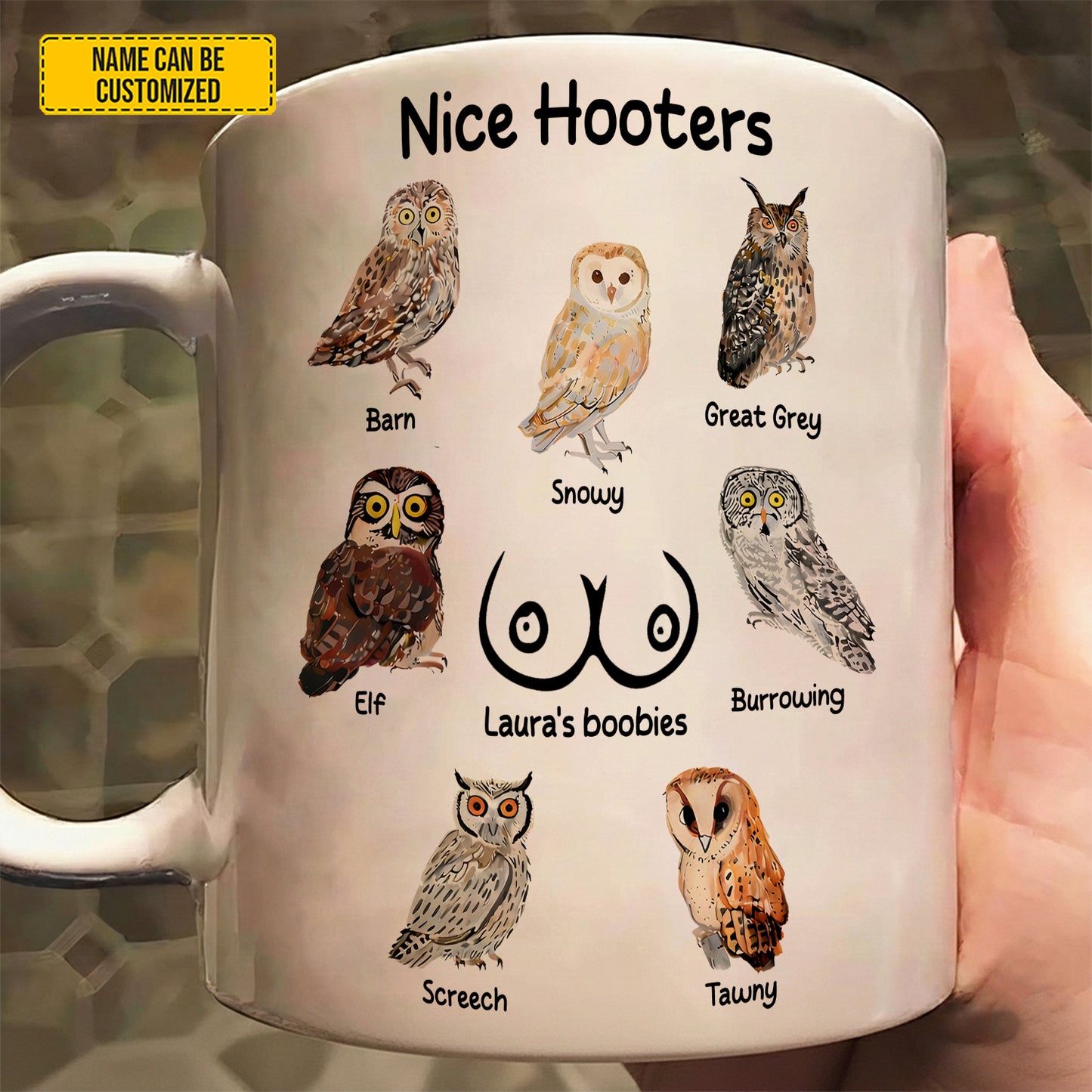 Nice Hooters - Funny Couple Quotes Mug, Personalized Owl Mug Gift For Wife, Girlfriend