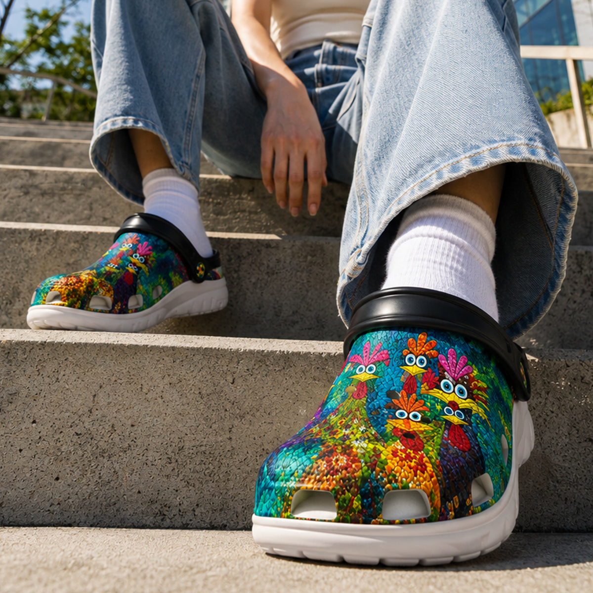 Crazy Chicken – Colorful Chicken Crocs