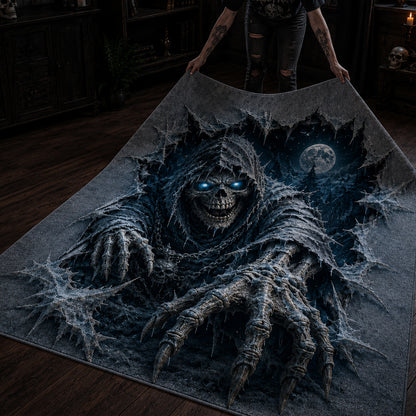 Grim Reaper Skull Halloween Area Rug