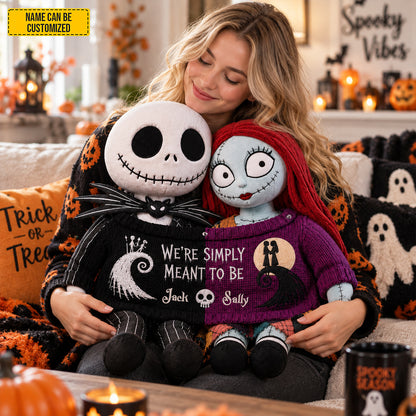Simply Meant To Be Jack & Sally Custom Shape Pillow – Personalized Couple Gift