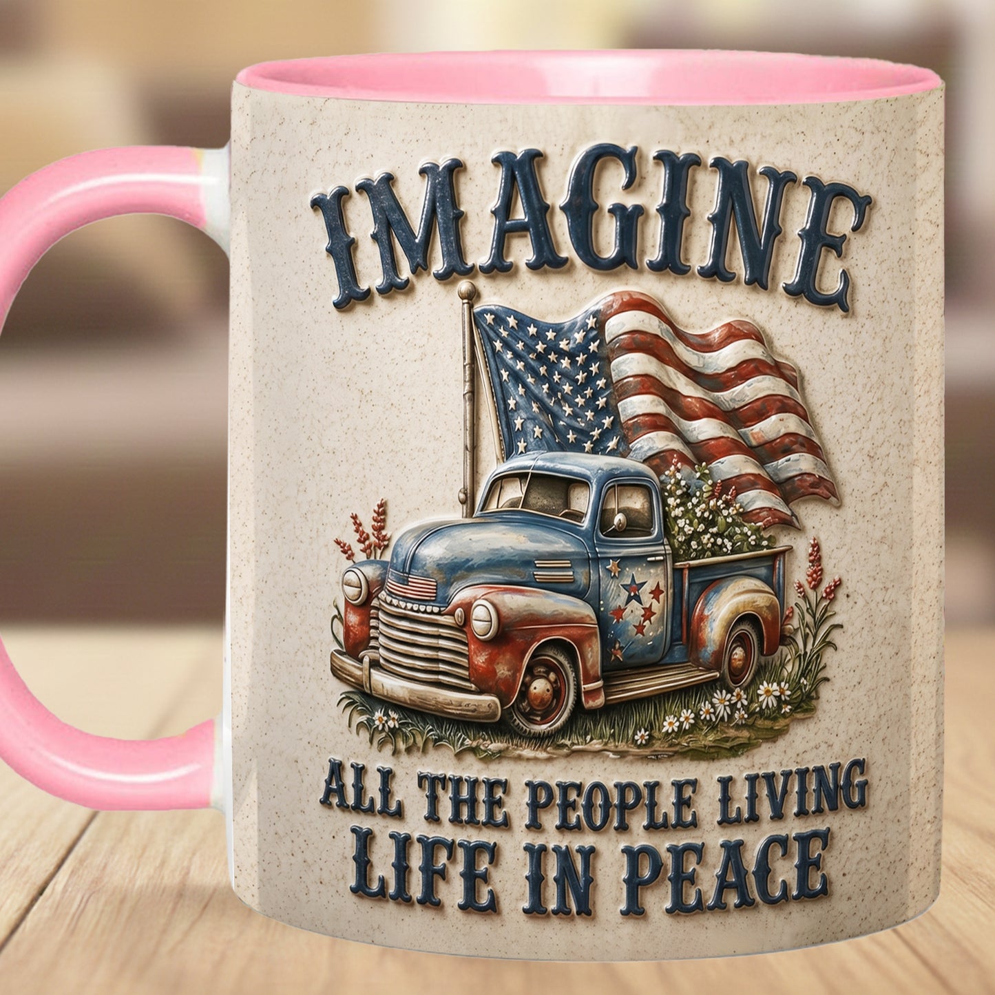 "Imagine" Patriotic Vintage Truck Mug