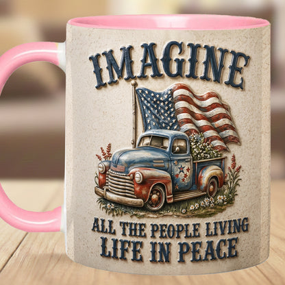 "Imagine" Patriotic Vintage Truck Mug