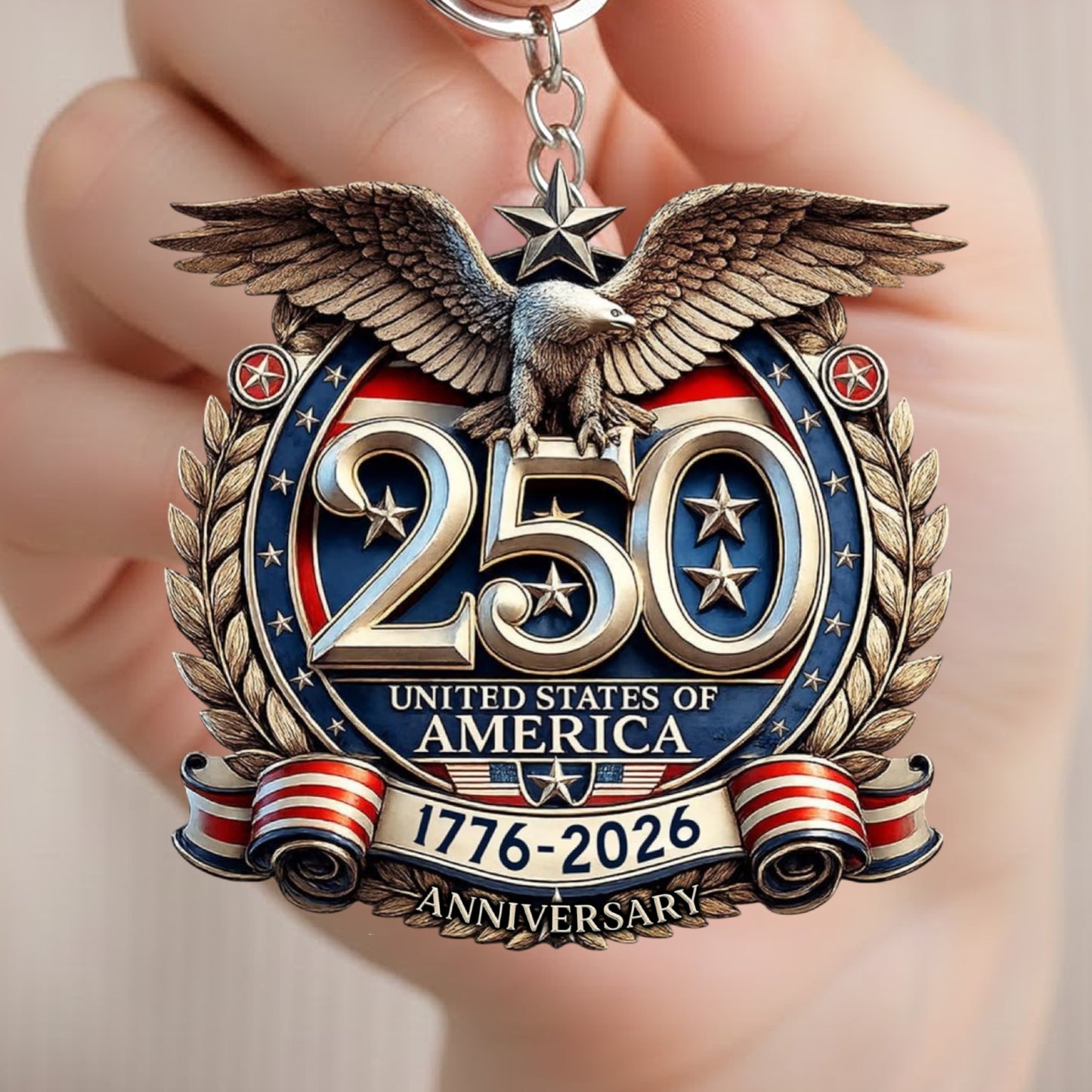 250th Anniversary USA Patriotic Keychain