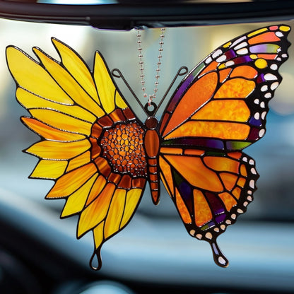 Sunflower Butterfly Car Hanging Ornament