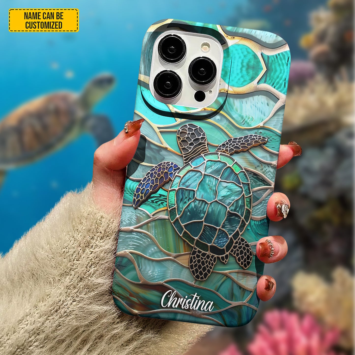 Ocean Spirit Turtle – Personalized Phone Case