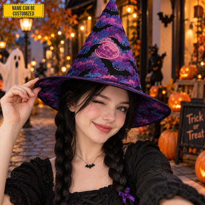 Personalized Bat Witch Hat – Spooky Halloween Gift for Her