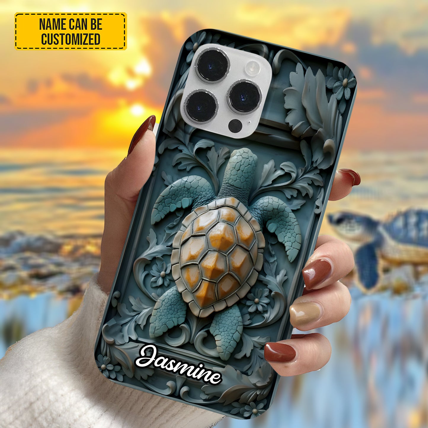 Personalized Retro Sea Turtle Ocean Phone Case