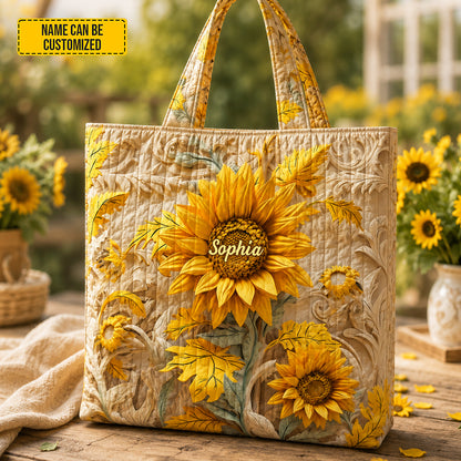 Personalized Sunflower Tote Bag