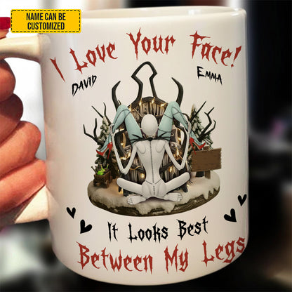 I Love Your Face! Couple Funny - Personalized White Mug