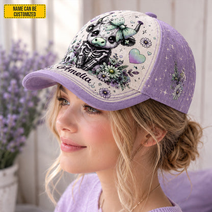 Cute Highland Cow Skeleton – Personalized Halloween Cap