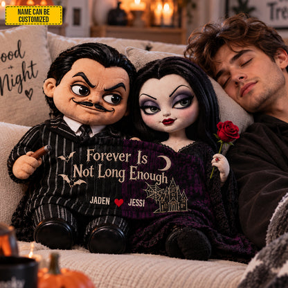 Personalized Morticia & Gomez Gothic Couple Custom Shape Pillow