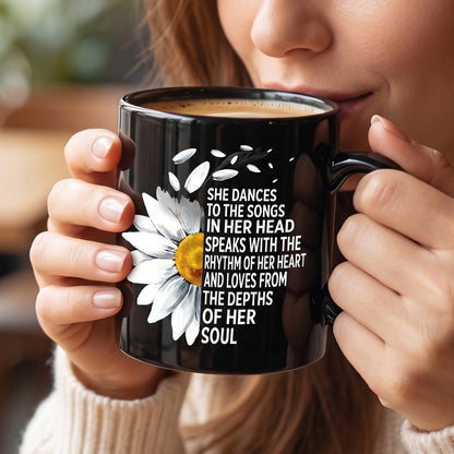 Hippie Daisy - She Dances To The Song Black Mug