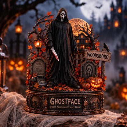 Ghostface Horror Wooden Block - Collectible Table Decor