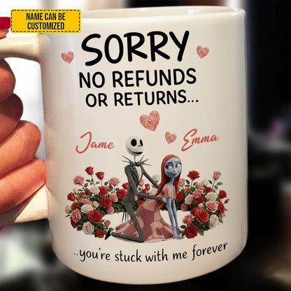 No Refunds - Personalized Couple White Mug