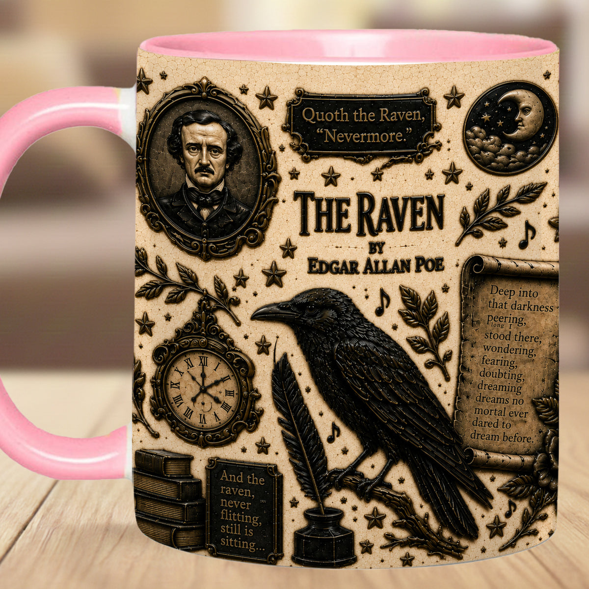 Raven Edgar Allan Halloween Accent Mug