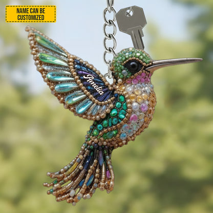 Personalized Hummingbird Keychain