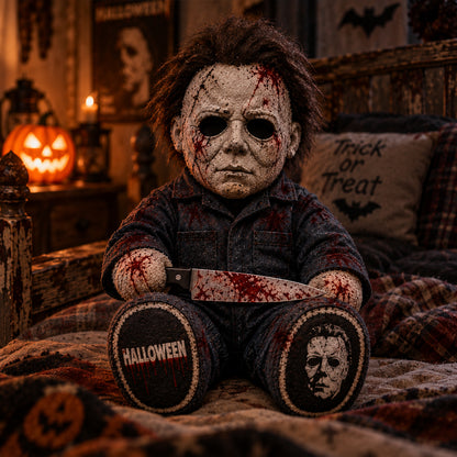 Masked Midnight Slasher Custom Shape Pillow – Creepy Halloween Collector Gift