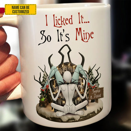 I Licked It - Personalized Couple Gothic White Mug
