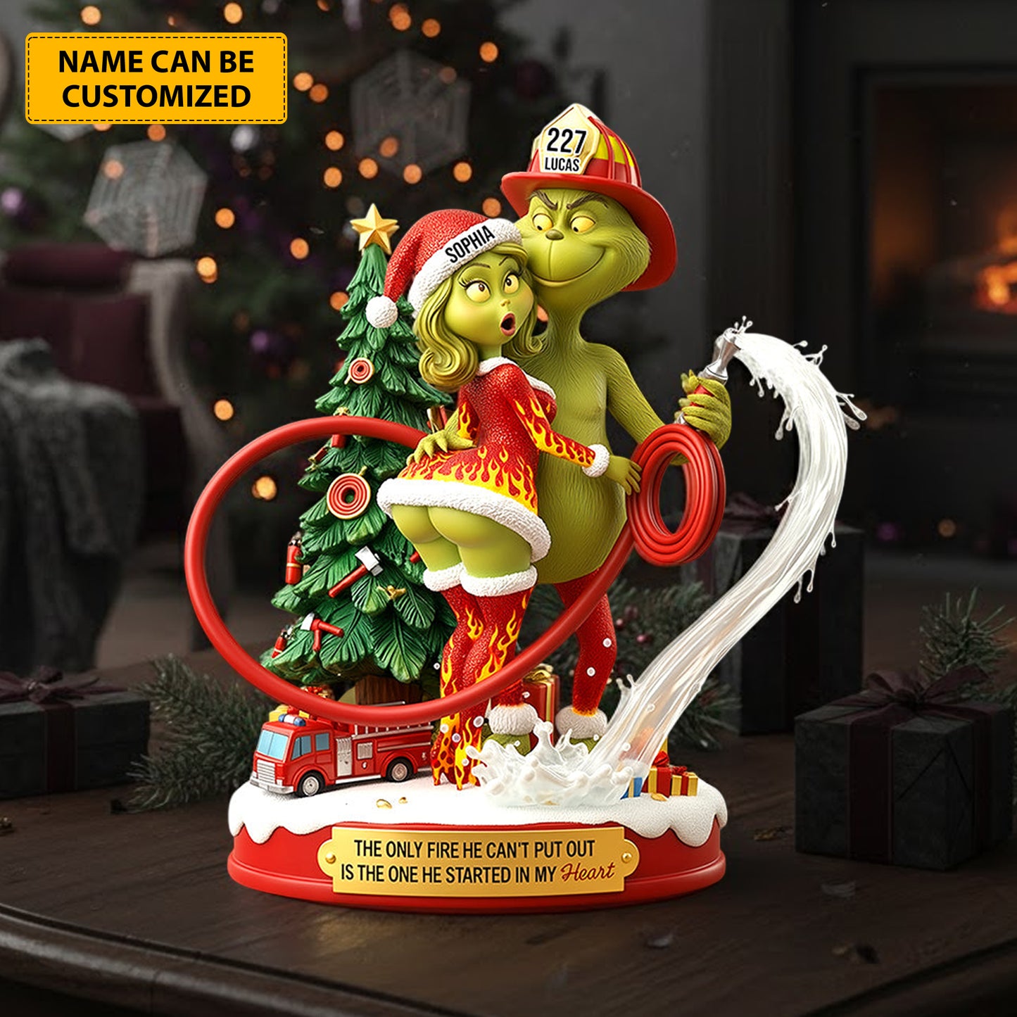 Naughty Green Lovers – Personalized Christmas Acrylic Plaque