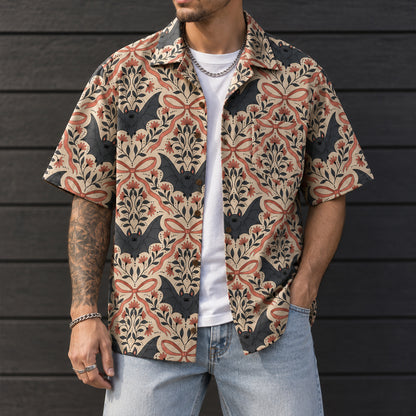 Vintage Floral Bat Gothic Hawaiian Shirt