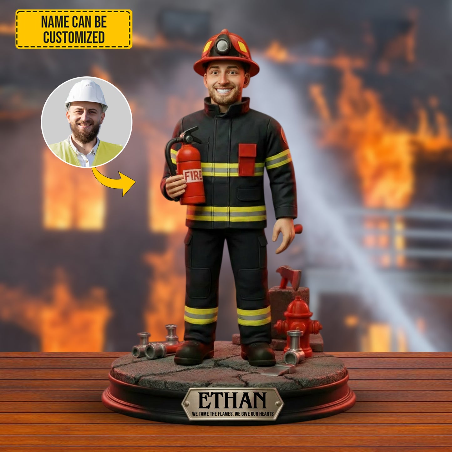 Firefighter Valor – Personalized Photo Acrylic Plaque