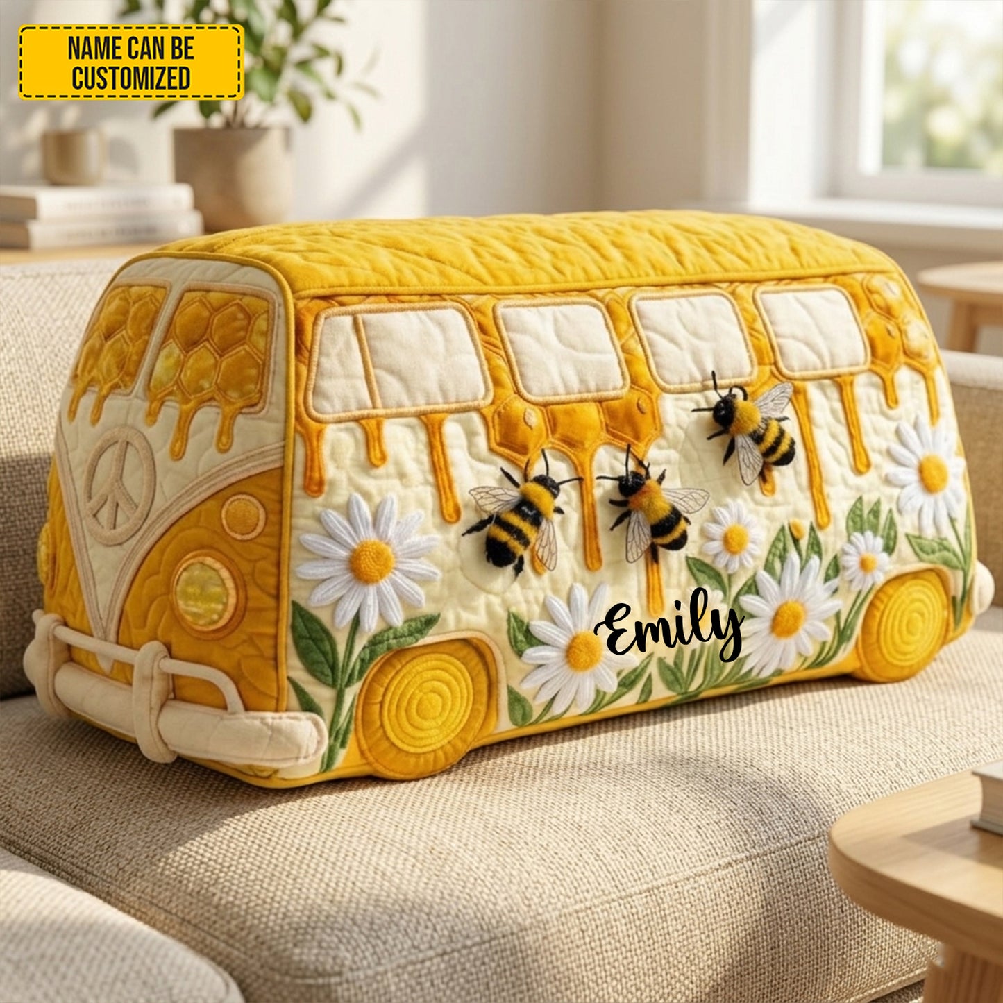 Personalized Hippie Van Custom Shaped Pillow