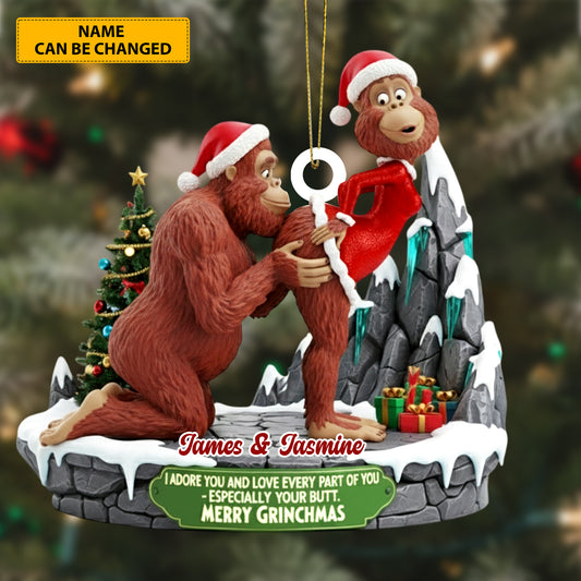 Bigfoot Couple Ornament – Personalized Funny Christmas Gift