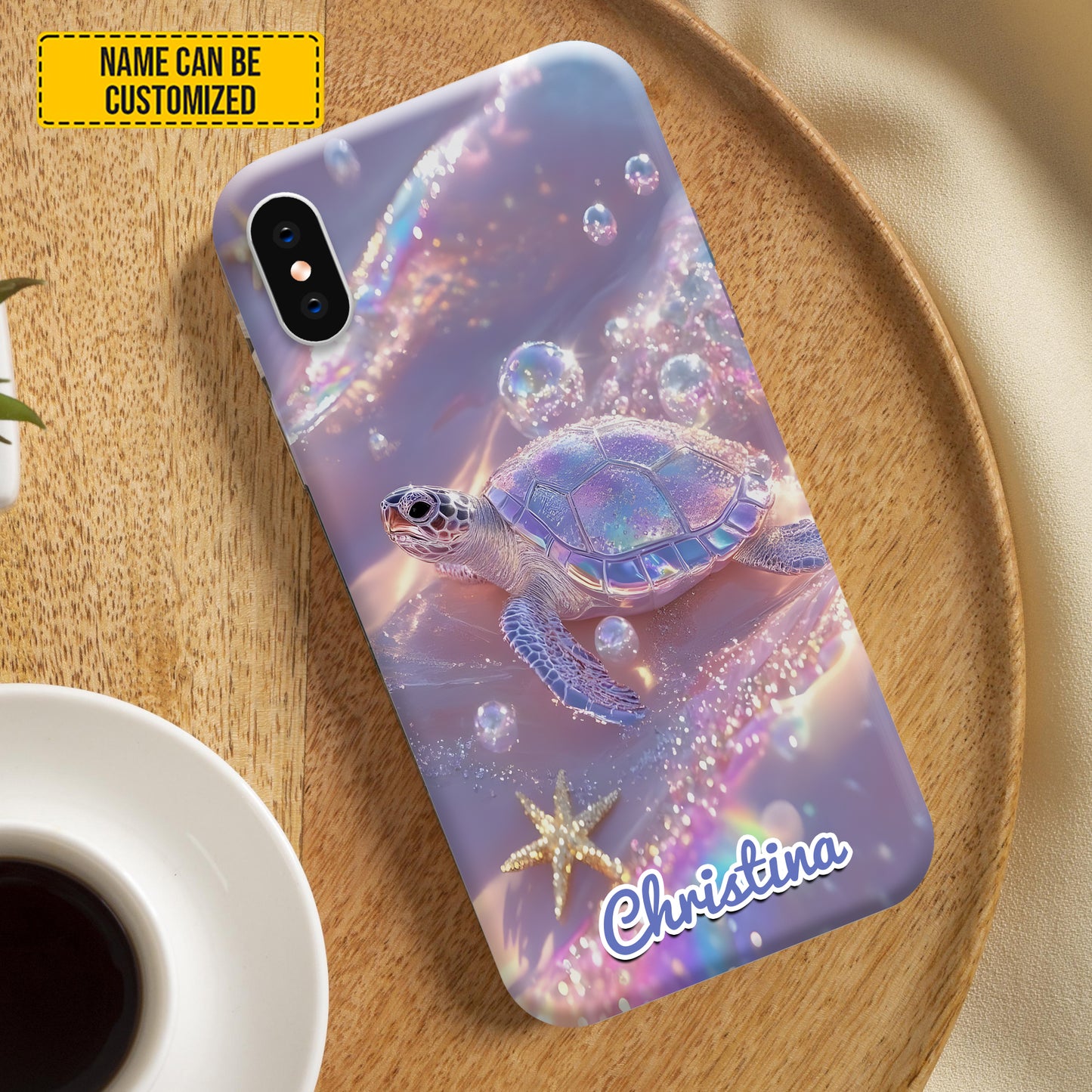 Personalized Sparkle Ocean Turtle Phone Case