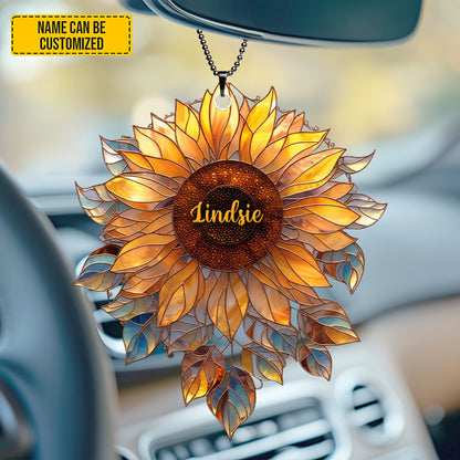 Personalized Sunflower Car Hanging Ornament