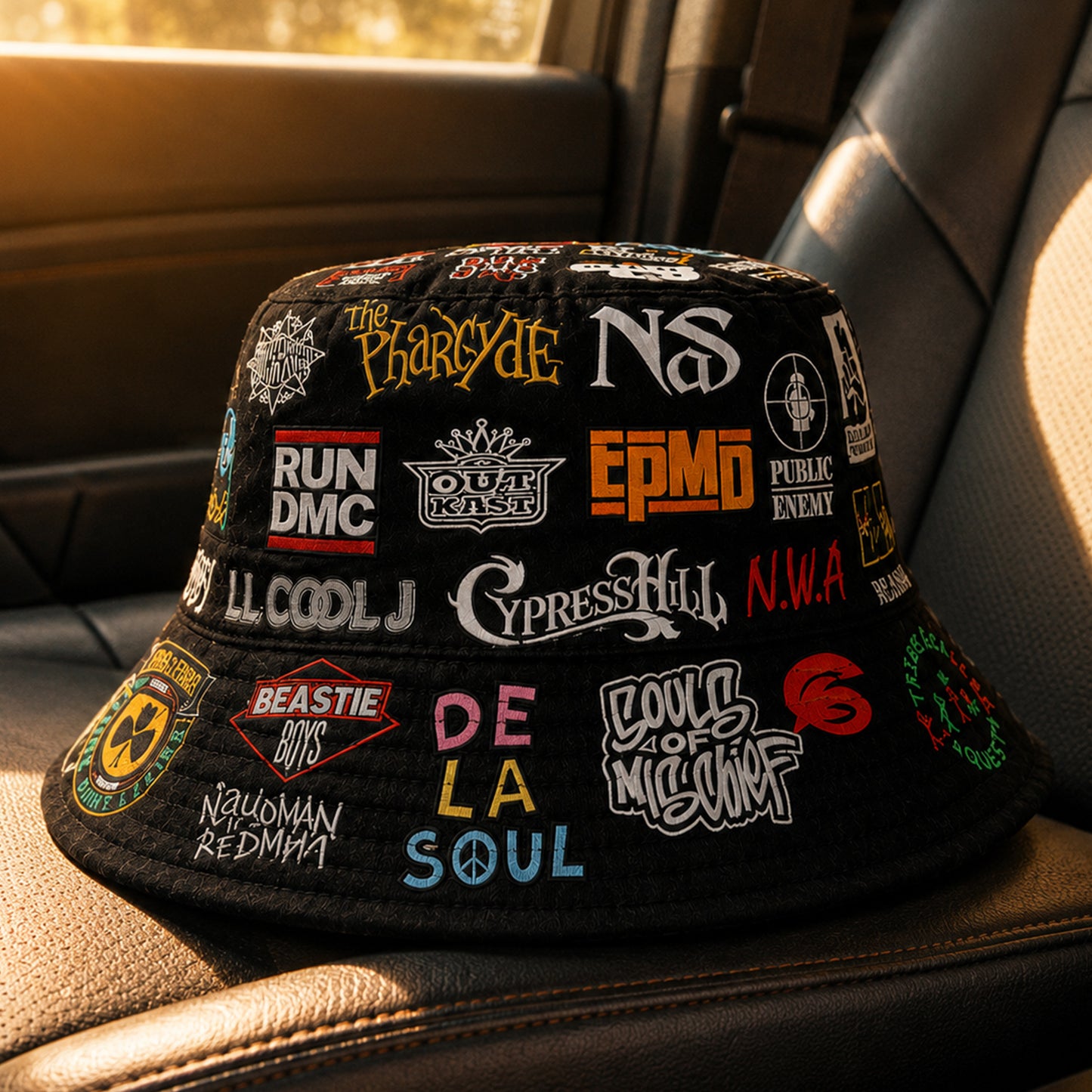 Classic Golden 80’s & 90’s Hip Hop All Over  Bucket Hat Version 4