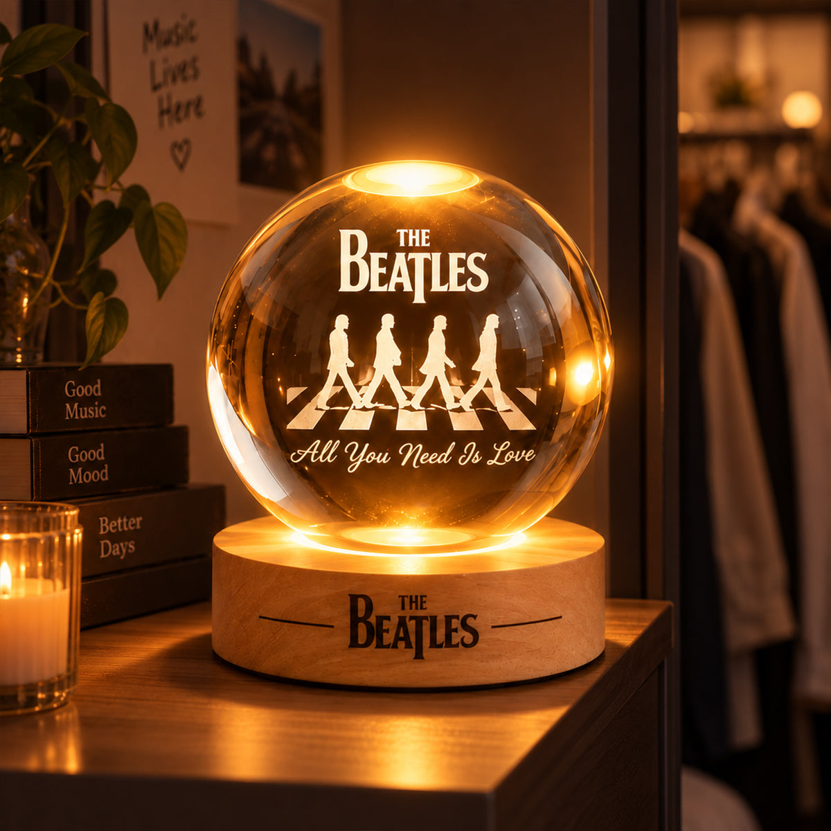 The Beatles All You Need Is Love Crystal Ball Night Light