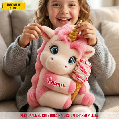 Personalized Cute Unicorn Custom Shaped Pillow