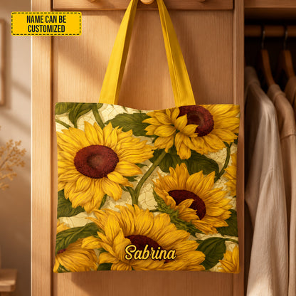 Personalized Beautiful Sunflowers Tote Bag