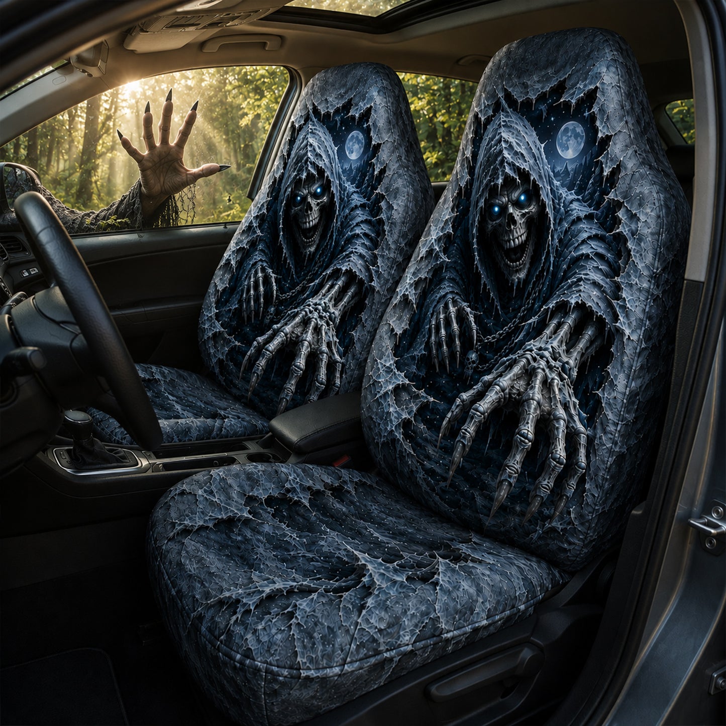Grim Reaper Skeleton Car Seat Covers