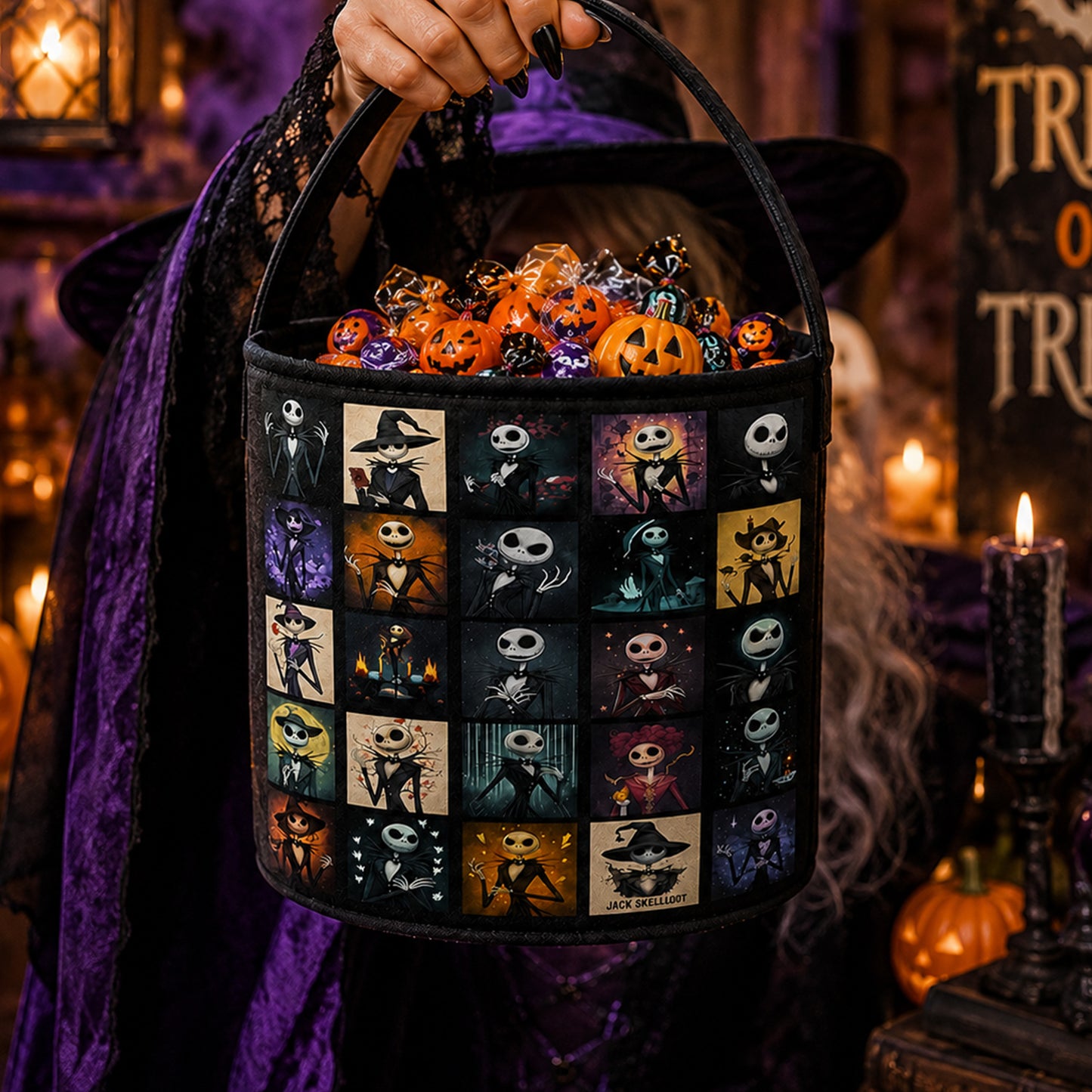 Halloween Skeleton Character Candy Basket