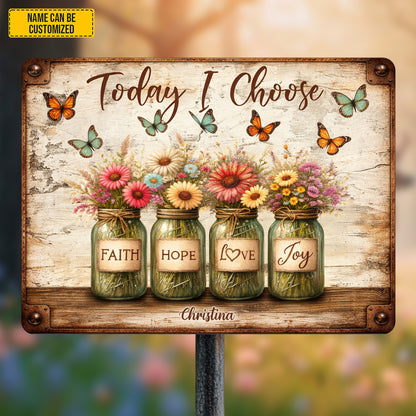 Personalized Floral Motivation Metal Sign