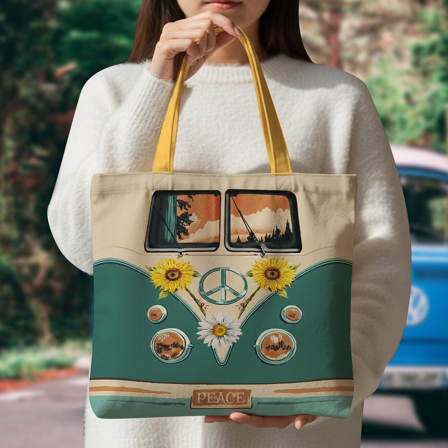 Vintage Hippie Van Tote Bag