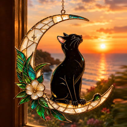 Magical Cat & Moonlight Acrylic Suncatcher