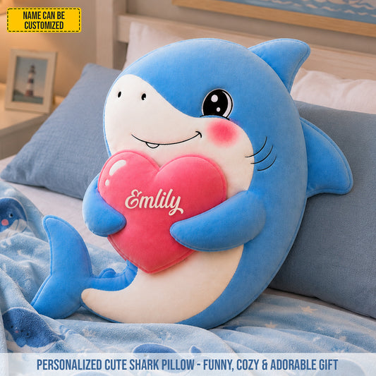 Personalized Cute Shark Custom Shape Pillow