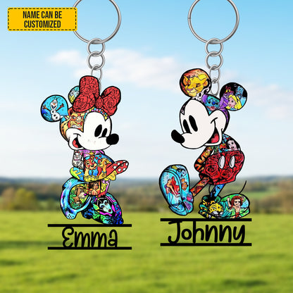 Personalized Mouse Cute Couple Keychain